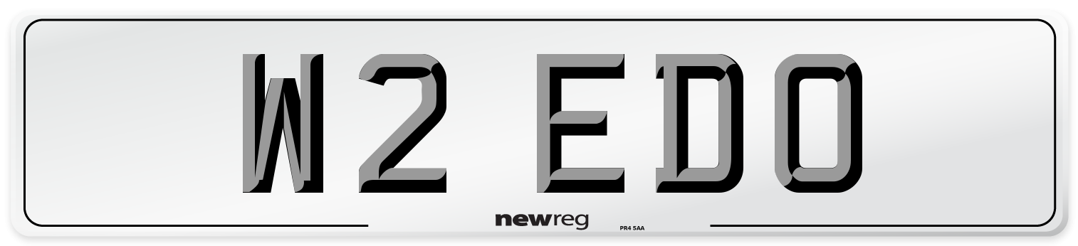 W2 EDO Number Plate from New Reg